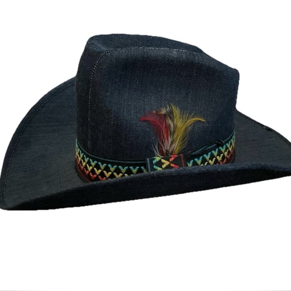 EUC Vintage Denim Unisex Cowboy Hat by Hatters Cap & Millinery Wrkrs Union Med